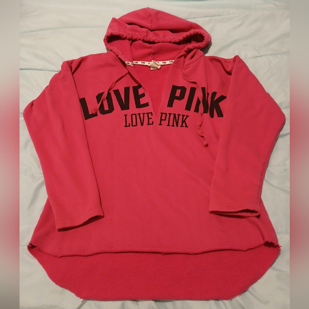 PINK Victoria's Secret Hoodie Deep V neck Pink 💖